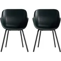 Hartman Sophie elegance tuinstoel - Donkergroen - set van 2 - zwart rondo onderstel