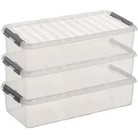 Sunware 3x Kunststof stapelbare opbergbak 6,5 liter 48,5 x 19 x 10,5 cm - Opbergbox