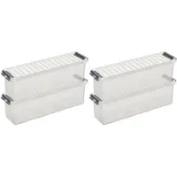 Sunware 12x Kunststof Stapelbare Opbergbak 1,3 Liter 27 X 8,4 X 9 Cm - Opbergbox