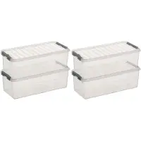Sunware 12x Kunststof stapelbare opbergbak 9,5 liter 48,5 x 19 x 14,7 cm - Opbergbox
