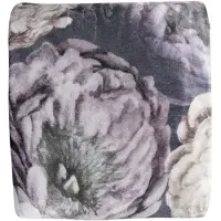 Clayre & Eef Plaid 130x180 cm Zwart Geel Polyester Rechthoek Bloemen Deken Zwart Deken