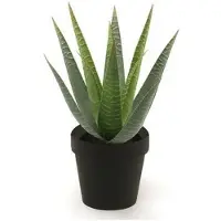 Merkloos Groene kunstplant aloe vera succulent plant in pot - Kunstplanten