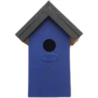 Lifetime Garden Houten vogelhuisje/nestkastje 22 cm - zwart/blauw Dhz schilderen pakket - Vogelhuisjes