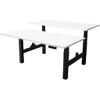 Ivol Elektrisch verstelbaar duo bureau - 160x80 cm - Two dual motor - Zwart / Wit
