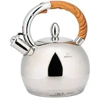 King Hoff Kinghoff 3778 - Fluitketel - Rvs - 3 Liter - Houten Handvat