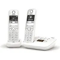 Gigaset Téléphone sans fil AS690A Duo avec répondeur Blanc