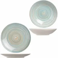 Cosy & Trendy Bordenset 4x stuks diep bord en 4x stuks dinerbord Turbolino blauw - Diepe borden