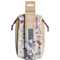 Pebbly Snijplank Inclusief Mes En Bewaarzak Naturel 23x15 cm