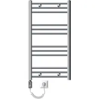 ECD-Germany Badkamerverwarmer Elektrisch Met Verwarmingsstang 300w - 500 X 800 Mm - Chroom - Recht Met Zijaansluiting