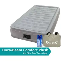 Intex Comfort Plush - Luchtbed - 1 Persoons - Inclusief Ingebouwde Motorpomp, Draagtas En Repairset