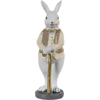 Clayre & Eef Beige Decoratie konijn 5*5*15 cm 6PR3585