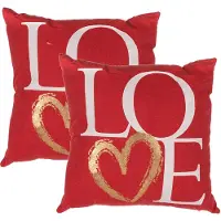 Out of the blue Set Van 2x Stuks Valentijn Cadeau Sierkussens Rood Love 40 X 40 Cm - Sierkussens