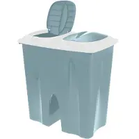 Bell Dubbele wasmand groen met 2 deksels 50 x 30 x 55 cm - Wasmanden