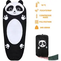 Dutch Mountains Kinderslaapzak Panda - 170 x 70cm Polyester - Zacht en Lichtgewicht - Opberghoes