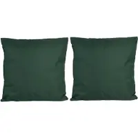 Anna's Collection 2x Bank/sier kussens voor binnen en buiten in de kleur donkergroen 45 x 45 cm - Sierkussens