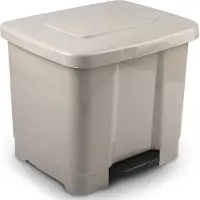 Forte Plastics Plasticforte Pedaalemmer - 2-vaks - beige - 35 liter - 43 x 38 cm - Pedaalemmers
