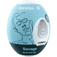 Satisfyer Masturbator Egg, verschillende structuren, hydro-actief TPE, geen glijmiddel nodig, voor eenmalig gebruik