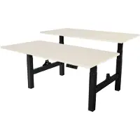 Sedero Elektrisch verstelbaar duo bureau - 140x80 cm - Two dual motor - Zwart / Licht eiken