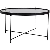 Ebuy24 Veo salontafel 70x40 cm zwart staal, glas.