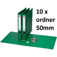 Quantore 10 x Ordner - A4 - 50mm breed - PP kunststof - groen