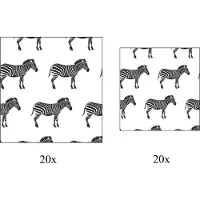 J-Line Servetten set Zebra papier - 20 x Small - 20 x Large - 40 stuks - Wegwerp