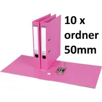 Quantore 10 x Ordner - A4 - 50mm breed - PP kunststof - roze