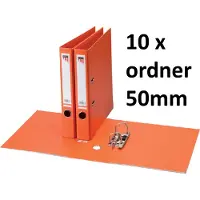 Quantore 10 x Ordner - A4 - 50mm breed - PP kunststof - oranje
