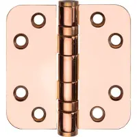 Online Deurbeslagshop Kogellagerscharnier 7676 mm ronde hoek PVD gepolijst koper