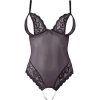 Cottelli - open body - kant en parels - zwart