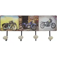 Clayre & Eef Wandkapstok 40x5x17 cm Bruin Ijzer Motor Bruin