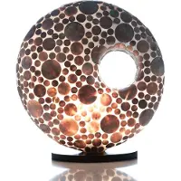 Design Lamp Handgemaakte tafellamp woonkamer slaapkamer Donut coins gold capiz parelmoer schelp 40 cm