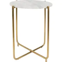 White Label Bijzettafel Timpa Marble White