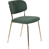 White Label Stoel Jolien Gold Dark Green
