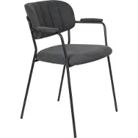 White Label Armstoel Jolien Black Dark Grey
