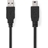 Nedis USB A naar Mini USB kabel | 2 meter | USB 2.0 (100% koper, Zwart)