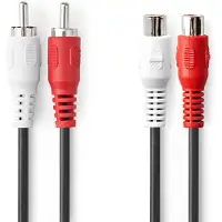 Nedis Stereo-Audiokabel | 2x RCA Male - 2x RCA Female | 2,0 m | Zwart Nedis