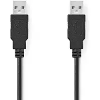 Nedis USB A naar USB A kabel | 3 meter | USB 2.0 (100% koper, Zwart)