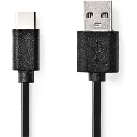 Nedis CCGB60600BK20, 2 meter, USB-C, USB-A, USB 2.0, 0,48 Gbit/s, zwart