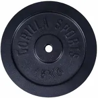 Gorilla Sports Halterschijf 15 kg Gietijzer Zwart - 31 mm