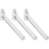 Leifheit Kledinghaak - Set van 3x stuks - inklapbaar - kunststof - wit - 31 cm