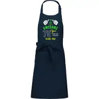 Kariban Leeftijd cadeau - Luxe keukenschort - BBQ schort - verjaardag - Awesome 75 jaar - navy blauw
