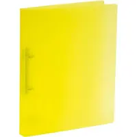Bronyl ringmap, voor ft A4, uit PP, 2 D-ringen van 15 mm, transparant geel - 4 stuks