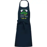 Kariban Leeftijd cadeau - Luxe keukenschort - BBQ schort - verjaardag - Awesome 60 jaar - navy blauw