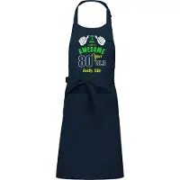 Kariban Leeftijd cadeau - Luxe keukenschort - BBQ schort - verjaardag - Awesome 80 jaar - navy blauw