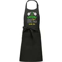 Kariban Leeftijd cadeau - Luxe keukenschort - BBQ schort - verjaardag - Awesome 65 jaar - chique grijs