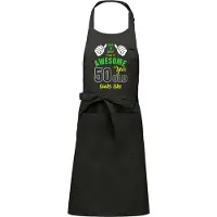 Kariban Leeftijd cadeau - Luxe keukenschort - BBQ schort - verjaardag - sarah - abraham - Awesome 50 jaar - chique grijs