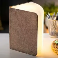 SmartaSaker Large Smart Book Light Linen Fabric Coffee Brown