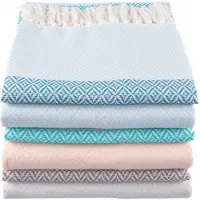 Clayre & Eef Plaid - 130*150 Cm - Meerkleurig - 100% Katoen - Rechthoekig - Driehoeken - Clayre & Eef - Kt060.070m