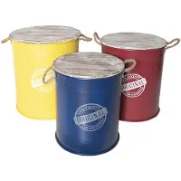 Clayre & Eef Opbergkist (Set V 3) Max Ø 50*56 Cm Meerkleurig Hout /
