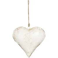 Clayre & Eef Decoratie Hanger Hart 6y4167 27*12*27 Cm - Wit Ijzer